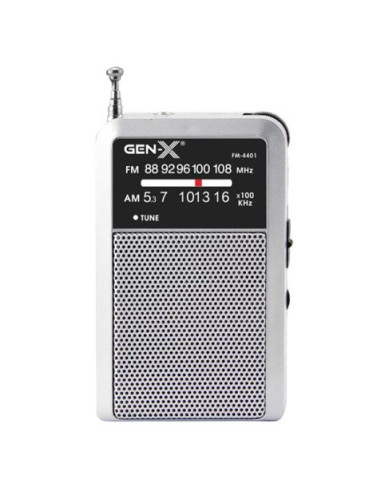 RADIO PORTATIL AM/FM ANALOGICA PLATA FM-4401 GEN-X