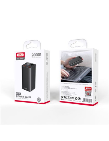 POWERBANK PB97 20000MAH | 4 X USB | 65W | DISPLAY NEGRA XO
