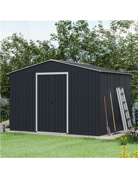 CASETA DE METAL | PUERTAS CORREDERAS 304.5X243X214.5 (7.4M2) ANTRACITA