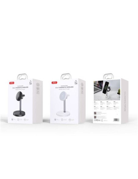 CARGADOR INALAMBRICO MAGNETICO 3 EN 1 CX038 NEGRO XO
