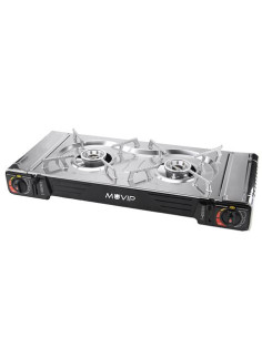 COCINA DE GAS PORTATIL DOBLE BOMBONA ACERO MUVIP 2