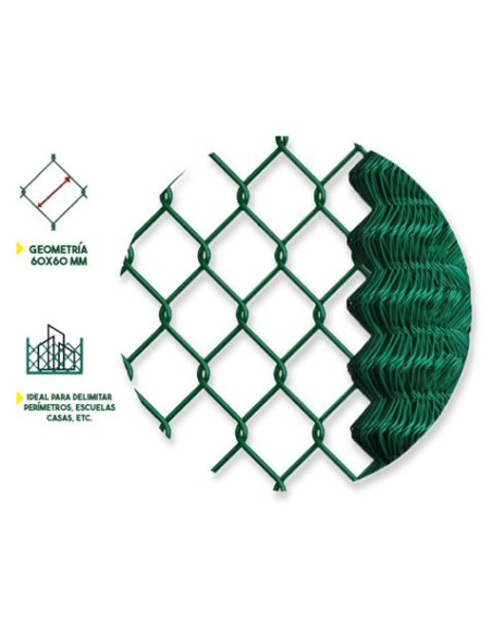 MALLA DE VALLADO PLASTIFICADA 60X60X2.9MM 1.5X25 METROS SUNGARDEN