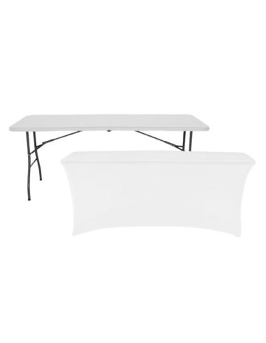 FUNDA PARA MESA DE RESINA 180X74X74CM BLANCA SUNGARDEN