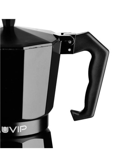CAFETERA 1 TAZA ALUMINIO NEGRO MATE ANTIADHERENTE MUVIP