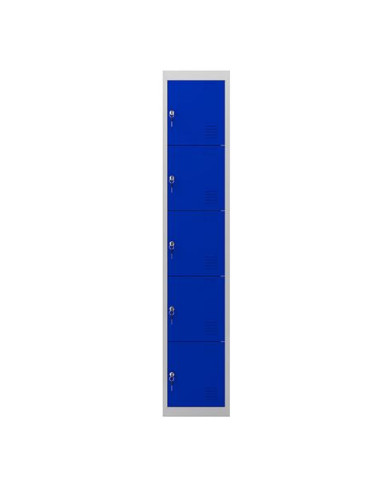 TAQUILLA METÁLICA 5 PUERTAS 1800X300X500MM AZUL CROMAD