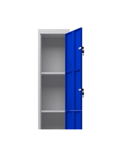 TAQUILLA METÁLICA 4 PUERTAS 1800X300X500MM AZUL CROMAD