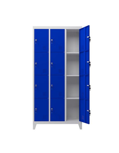 TAQUILLA METÁLICA CON PATAS 12 PUERTAS 1900X1000X500MM AZUL CROMAD