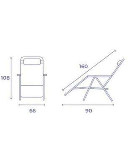 TUMBONA PLEGABLE MARRON DE ACERO CON COJIN CERVICAL