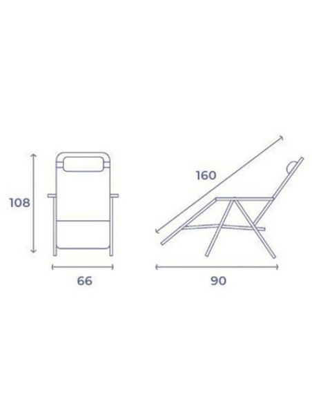 TUMBONA PLEGABLE BEIGE DE ACERO CON COJIN CERVICAL