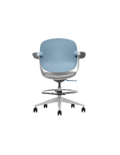 SILLA / TABURETE DE OFICINA TOP WORK AZUL CROMAD 2