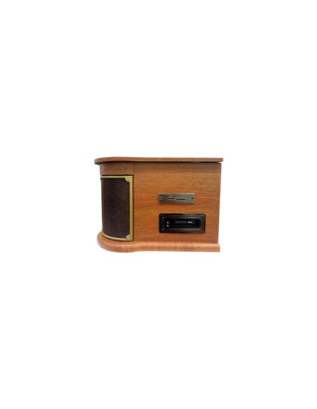 TOCADISCOS DE MADERA RETRO | CD | FM | BT | CASSETTE | PXRC52CDWD SUNSTECH