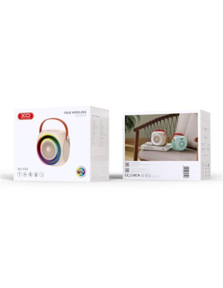 ALTAVOZ BLUETOOTH F42 + MICRÓFONO + EFECTOS LED BLANCO XO