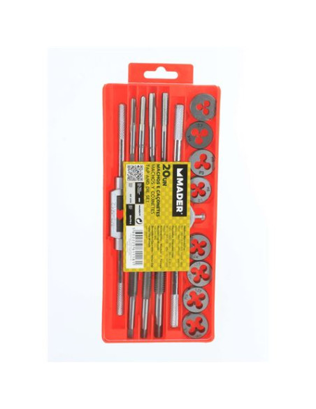 JUEGO MACHOS Y COJINETES 20 PCS MADER