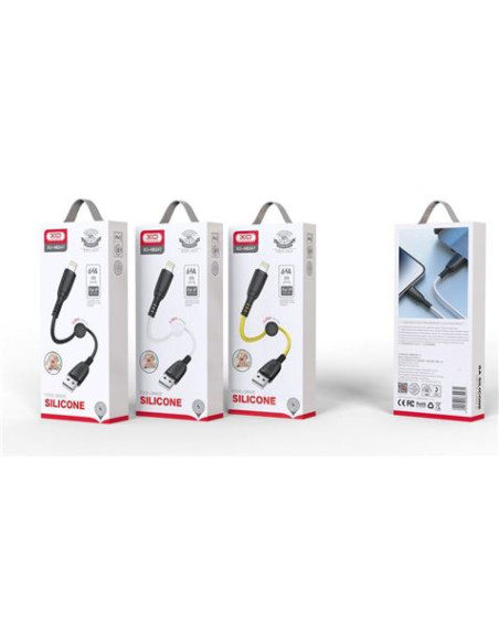 CABLE NB247 CARGA RAPIDA USB - MICRO USB | 6A | 25CM CON CLIP | BLANCO XO
