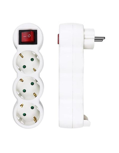 BASE MULTIPLE 3 TOMAS CON INTERRUPTOR ELBAT