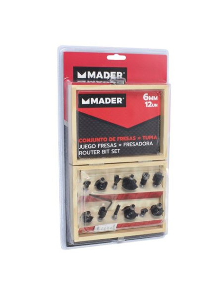 JUEGO 12 PCS FRESAS 6MM PARA MADERA MADER