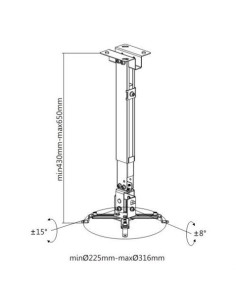 SOPORTE TECHO / PARED PROYECTOR EXTENSIBLE CROMAD 2