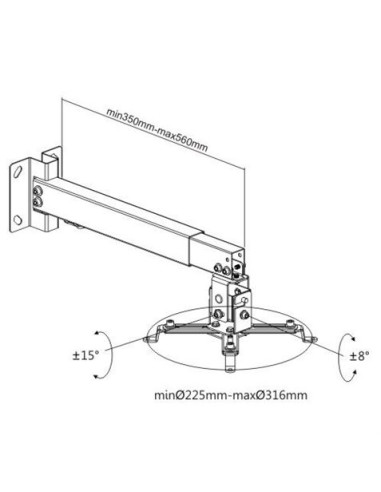 SOPORTE TECHO / PARED PROYECTOR EXTENSIBLE CROMAD