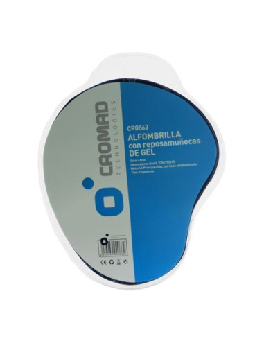 ALFOMBRILLA CON REPOSAMUÑECAS GEL AZUL CROMAD