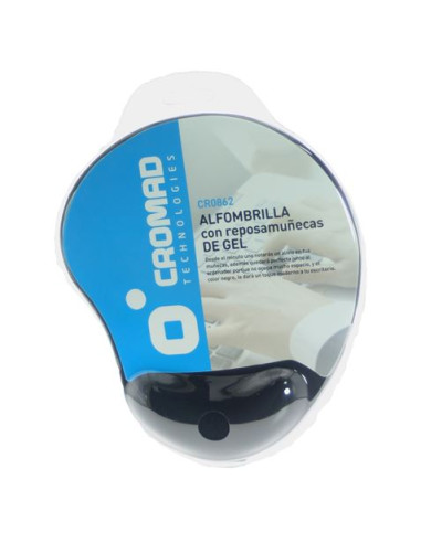 ALFOMBRILLA CON REPOSAMUÑECAS GEL NEGRO CROMAD