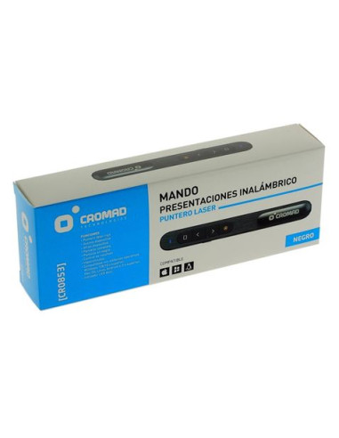 MANDO PRESENTACIONES INALAMBRICO PUNTERO LASER NEGRO CROMAD