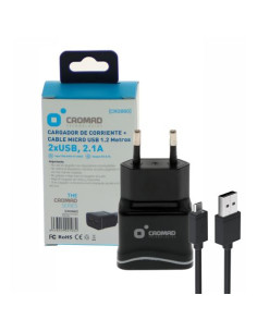 PACK CARGADOR CORRIENTE 2.1A + CABLE MICRO USB CROMAD 2