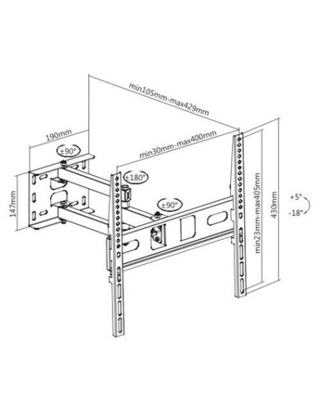 SOPORTE CON BRAZO TV LED, LCD 32\"-65\" CROMAD