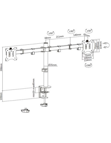 SOPORTE DE MESA 2 MONITORES 13\"-32\" CROMAD
