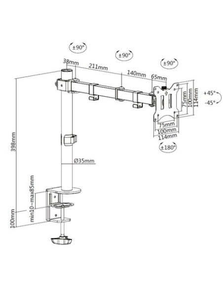 SOPORTE DE MESA 1 MONITOR 13\"-32\" CROMAD
