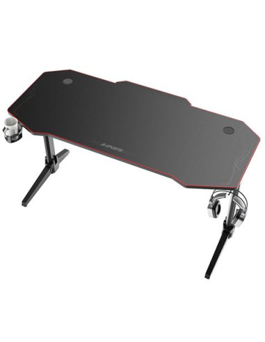MESA GAMING PRO800 XL FIBRA CARBONO | LUZ RGB | ALFOMBRILLA 140CM MUVIP