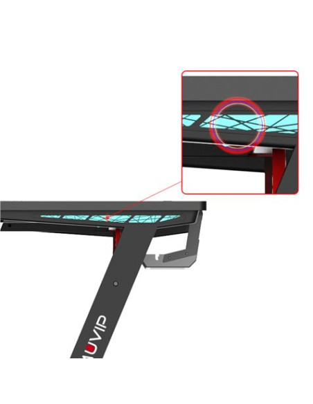 MESA GAMING PRO300 FIBRA CARBONO LUZ RGB MUVIP