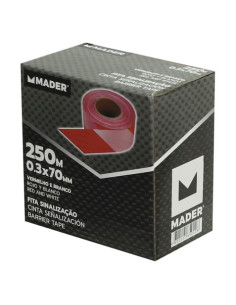 CINTA DE SEÑALIZACION ROJO-BLANCO 250Mtrs.X7Cm. MADER 2