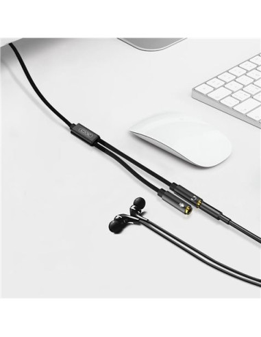 CABLE NBR197 MINI JACK A 2 MINI JACK HEMBRAS AUDIO + MICROFONO XO
