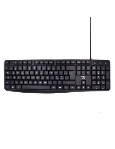 Ewent EW3000 teclado Oficina USB QWERTY Italiano Negro