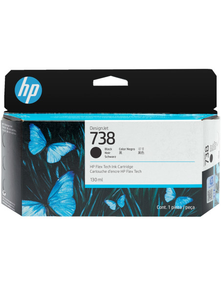 HP 738 130-ml Black DesignJet Ink Cartridge cartucho de tinta 1