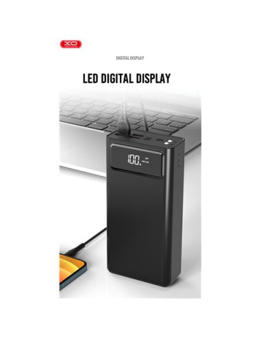 POWERBANK PR124 40000MAH | 3 ENTRADAS | 4 SALIDAS | 2A | LCD XO