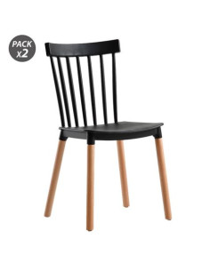 PACK 2 SILLAS DESIGN D800 NEGRAS MUVIP