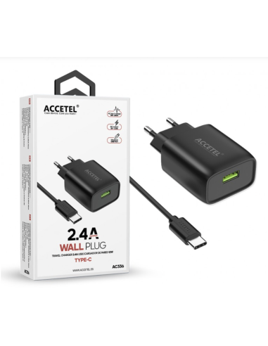 CARGADOR DE PARED USB 2.4A - CABLE USB-C