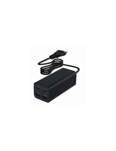Gembird TA-UC-2A2C-PD100-01-BK cargador de dispositivo móvil Portátil, Smartphone Negro Corriente alterna Carga rápida Interior