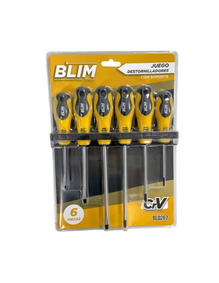 JUEGO 6 PIEZAS DESTORNILLADORES CON SOPORTE BLIM