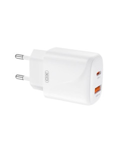 CARGADOR USB+USB-C 20W L158 CON CABLE LIGHTNING BLANCO XO 2