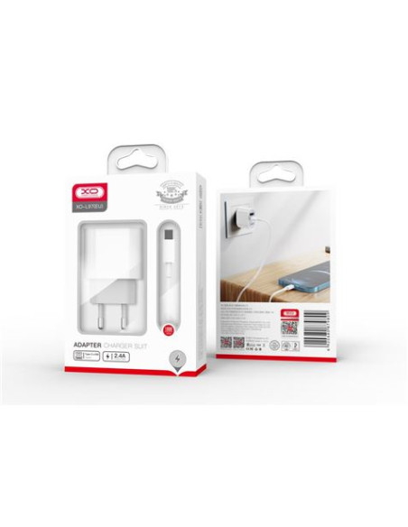 CARGADOR DE CORRIENTE L97 TIPO C + USB + CABLE MICRO USB XO