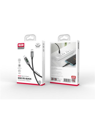 CABLE NBQ203B TIPO C 60W | DISPLAY LED NEGRO XO