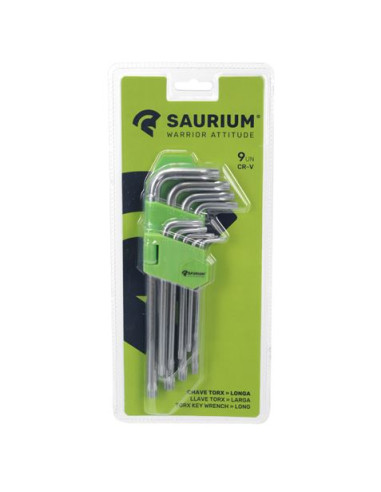 JUEGO LLAVES TORX LARGA 9 PCS SAURIUM
