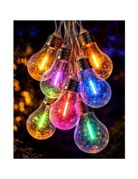 GUIRNALDA DE 10 BOMBILLAS LED MULTICOLOR 4 METROS SOLAR FOREVER