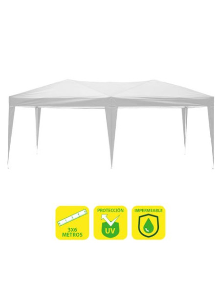 CARPA PLEGABLE ACERO 3X6 METROS BLANCA SUNGARDEN