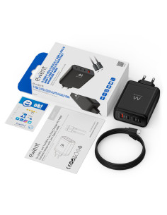 Ewent EW1337 cargador de dispositivo móvil Universal Negro Corriente 2