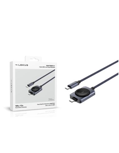 Cable USB-C a USB-C con Cargador Magnético Compatible con Apple Watch 1.2m Lekus