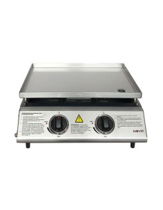 PLANCHA DE ASAR 2 FUEGOS INOXIDABLE MUVIP