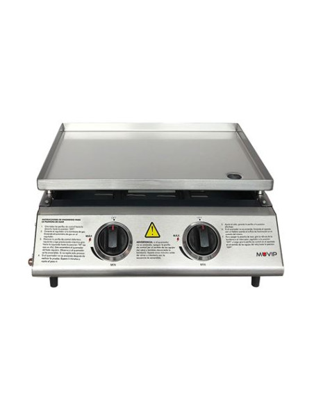 PLANCHA DE ASAR 2 FUEGOS INOXIDABLE MUVIP